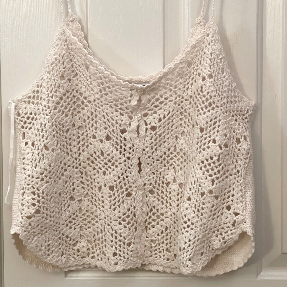 Cropped American Eagle Crochet Tank